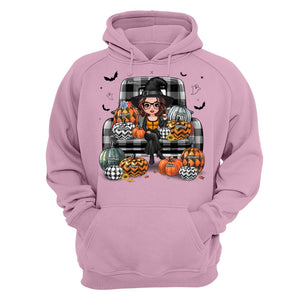 Buffalo Plaid Halloween Truck Pumpkin Doll Grandma Mom Witch Personalized Shirt