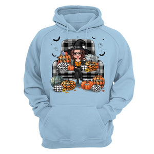 Buffalo Plaid Halloween Truck Pumpkin Doll Grandma Mom Witch Personalized Shirt