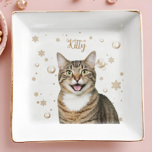 Charming Kitty Decorative Jewelry Dish - Personalized Custom Jewelry Dish - CAT009_SCRD