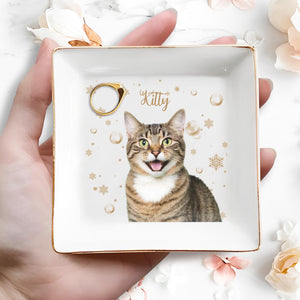 Charming Kitty Decorative Jewelry Dish - Personalized Custom Jewelry Dish - CAT009_SCRD