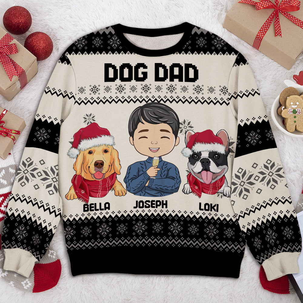 Dog Dad Christmas - Personalized All-Over-Print Sweatshirt