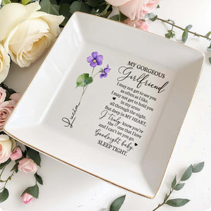 My Gorgeous Girlfriend, Deep In My Heart, I Can't Let You Go - Personalized Custom Jewelry Dish - CPL011_SCRD