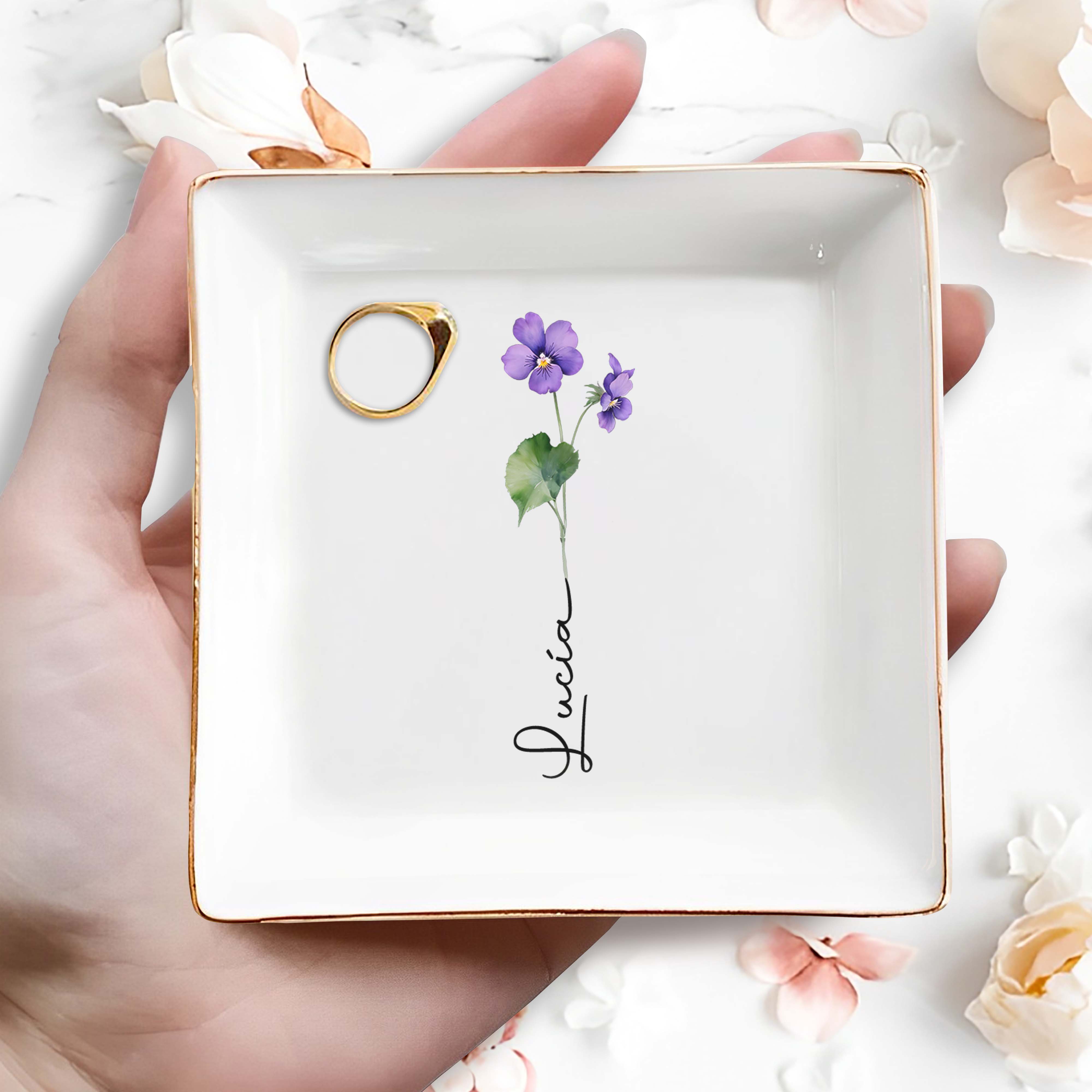 Let Your Love Bloom Forever - Personalized Custom Jewelry Dish - CPL020_SCRD