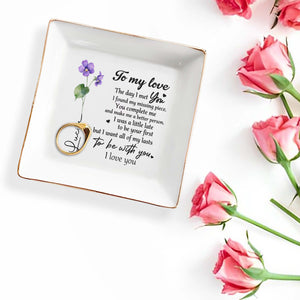 To My Love, I Found My Missing Piece Jewelry Dish - Personalized Custom Jewelry Dish - CPL021_SCRD