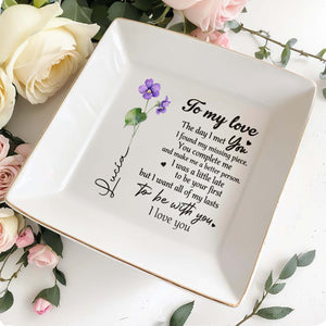 To My Love, I Found My Missing Piece Jewelry Dish - Personalized Custom Jewelry Dish - CPL021_SCRD