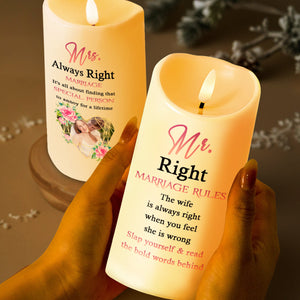 Marriage Special Person Annoy Lifetime Flowers Heart Design - Personalized Custom LED Candle - CPL088_LECA