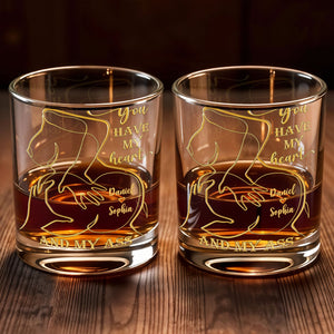 You Have My Heart, Romantic Gesture Design - Personalized Custom Whiskey Glass - CPL1143_RWG