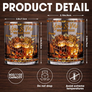 You & Me, We Got This Mosaic Cows Glass - Personalized Custom Whiskey Glass - CPL1199_RWG