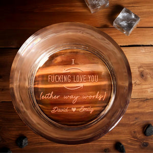 I Effing Love You, Arrow And Heart Design - Personalized Engraved Whiskey Glass - CPL1210_EWG