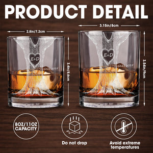 Celebrate Your Love With Our Tree Design - Personalized Custom Whiskey Glass - CPL1217_RWG