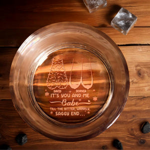 It's You And Me Babe, Christmas Tree and Hearts Design - Personalized Engraved Whiskey Glass - CPL1232_EWG
