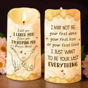 I Met You I Liked You I Love You I'm Keeping You - Personalized Custom LED Candle - CPL1233_LECA