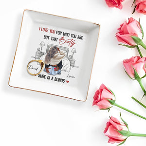 I Love You for Who You Are, Couple Embrace - Personalized Custom Jewelry Dish, Square Ceramic Dish - CPL1244_SCRD