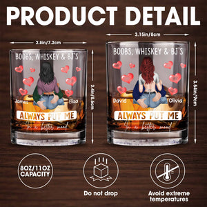 Always Put Me In A Better Mood, Hearts, Romantic Couple - Personalized Custom Whiskey Glass - CPL1288_RWG