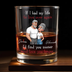 If I Had My Life To Live Over Again I'd Find You Sooner And Love You Longer - Personalized Custom Whiskey Glass - CPL1339_RWG