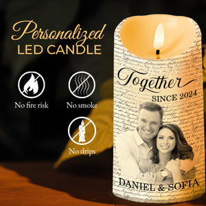 My Favorite Place Is Next To You Heart Symbols LED Candle - Personalized Custom LED Candle - CPL153_LECA