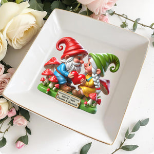 Growing Old Together With Gnomes and Heart - Personalized Custom Jewelry Dish - CPL187_SCRD