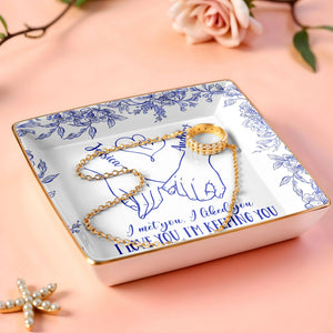 I Met You, I Loved You, Floral Heart Design - Personalized Custom Jewelry Dish, Ceramic Dish, Square Shape - CPL450_SCRF