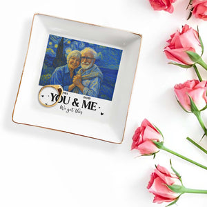You & Me, We Got This With Couple Art - Personalized Custom Jewelry Dish, Square Ceramic Dish - CPL469_SCRD