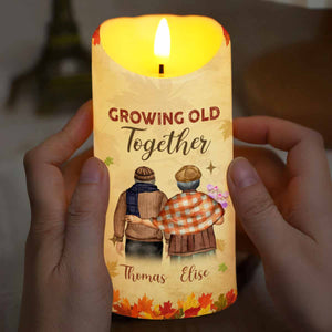 Growing Old Together, Message For Husband - Personalized Custom LED Candle - CPL844_LECA