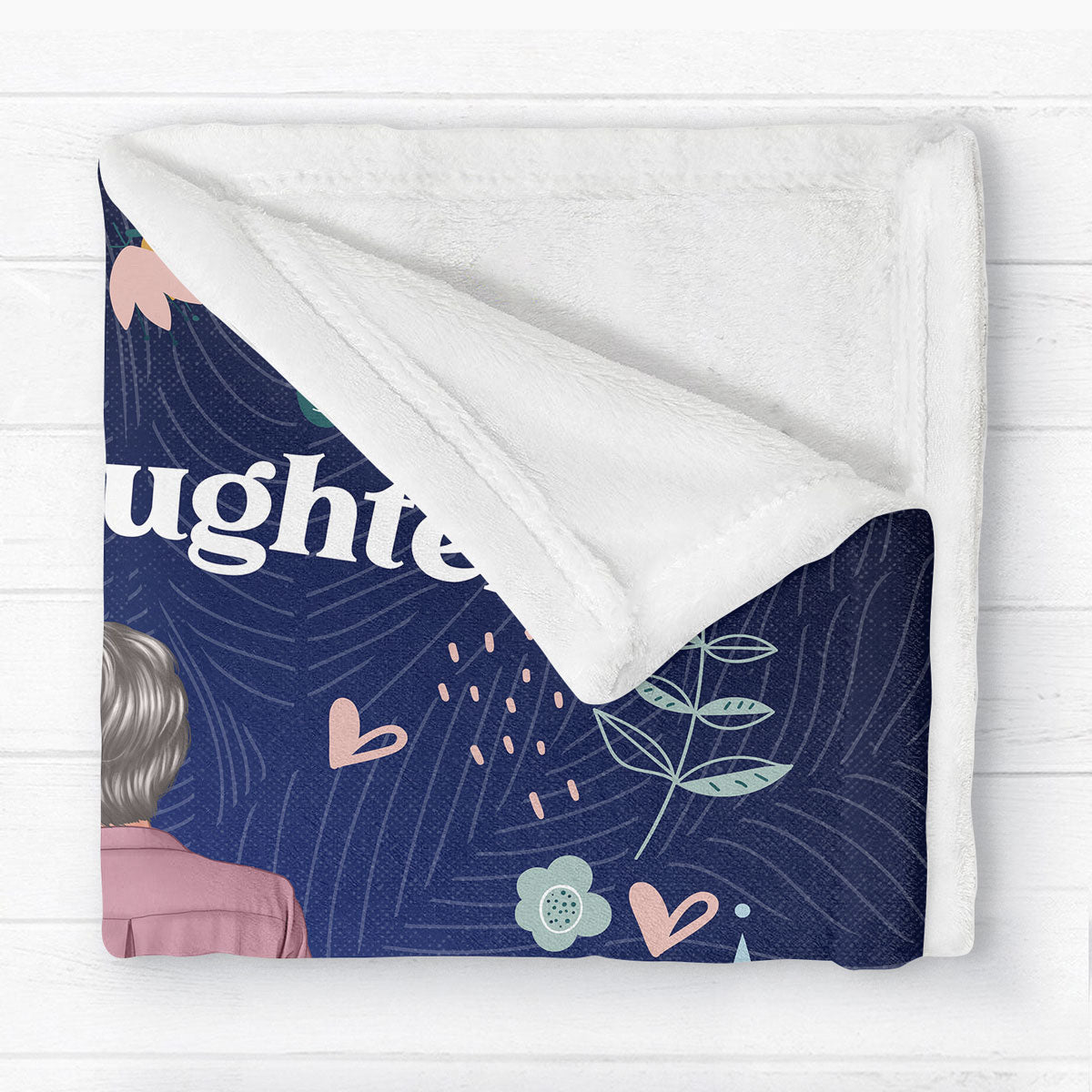 To My Daughter From Mom Happy Mother's Day Floral - Personalized Fleece Blanket - Gift For Daughter