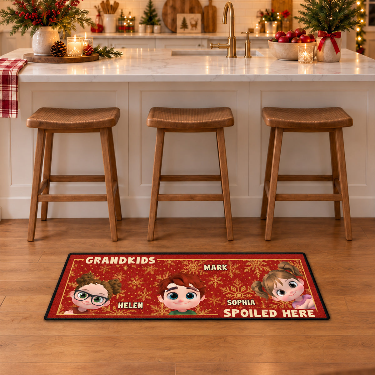 Christmas Is Better With Grandkids personalized runner rug