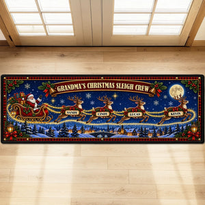 Christmas Reindeer Crew personalized runner rug