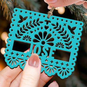 Custom Papel Picado Name Personalized Wooden Ornament 8