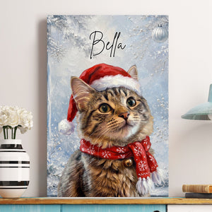 Custom Photo Pet Lovers Christmas Oil Painting Poster