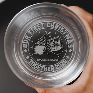 Our First Christmas Together, Whiskey Glass Design - Personalized Engraved Whiskey Glass - DAD271_EWG