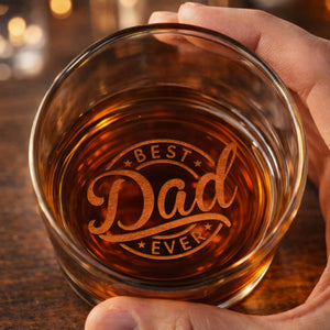 Like Father Like Son Oh Crap Best Dad Ever Fist Bump - Personalized Whiskey Glass - DAD285_PRIWI