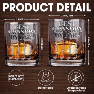 Best Grandpa By Par Custom Golf Clubs And Ball - Personalized Custom Whiskey Glass - DAD671_RWG