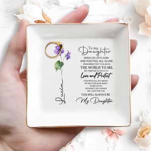 To My Daughter You Mean The World To Me - Personalized Custom Jewelry Dish - DAU010_SCRD