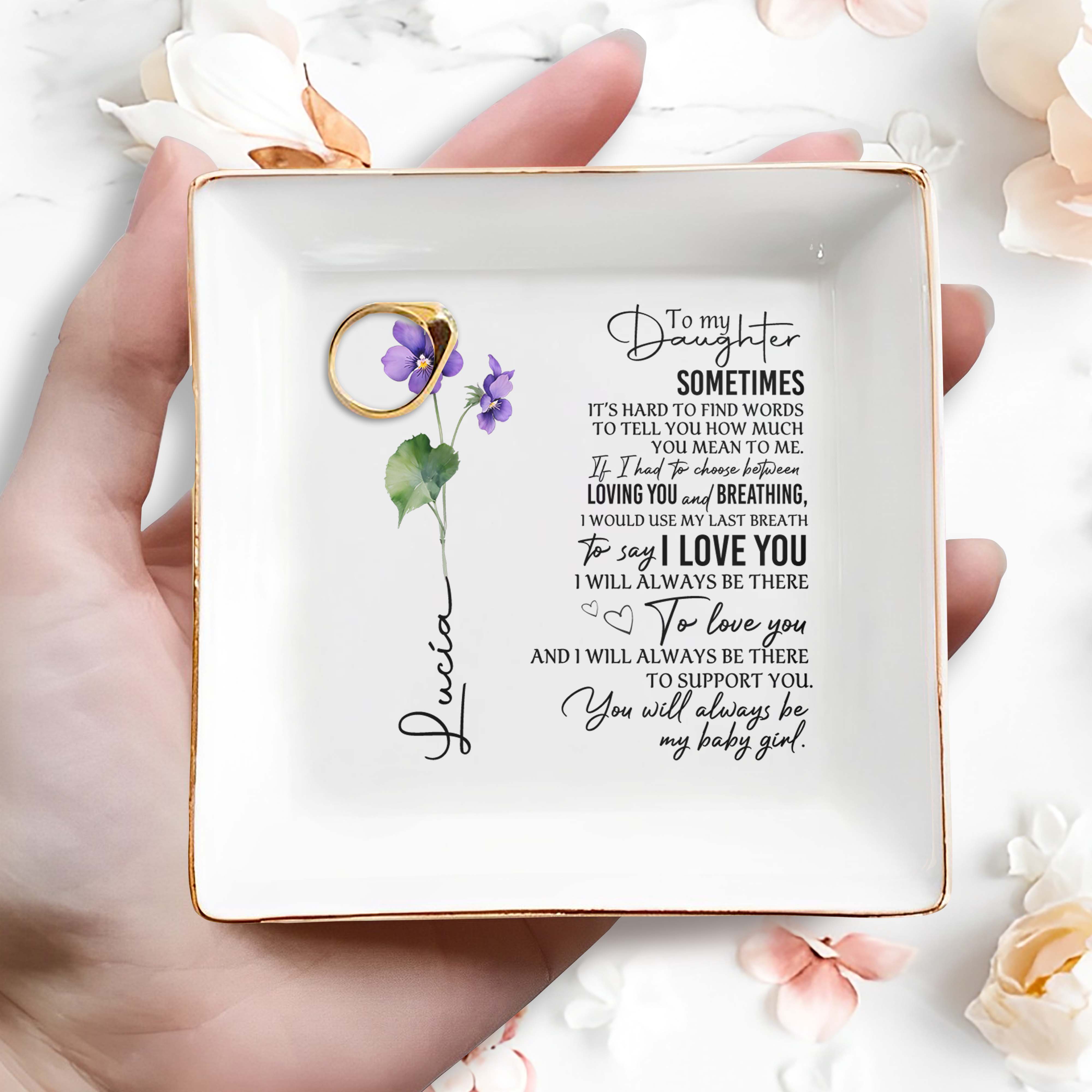 Loving You And Breathing Last Breath To Say I Love You - Personalized Custom Jewelry Dish - DAU024_SCRD