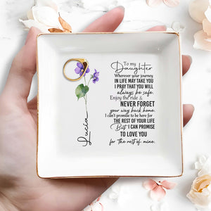 Emotional Message Of Love & Safety Jewelry Dish - Personalized Custom Jewelry Dish - DAU025_SCRD