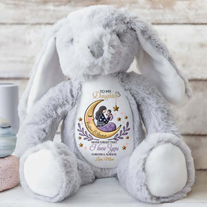 To My Daughter, Never Forget That I Love You Forever & Always, Moon and Stars - Personalized Stuffed Bunny - DAU054_BUN