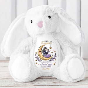 To My Daughter, Never Forget That I Love You Forever & Always, Moon and Stars - Personalized Stuffed Bunny - DAU054_BUN