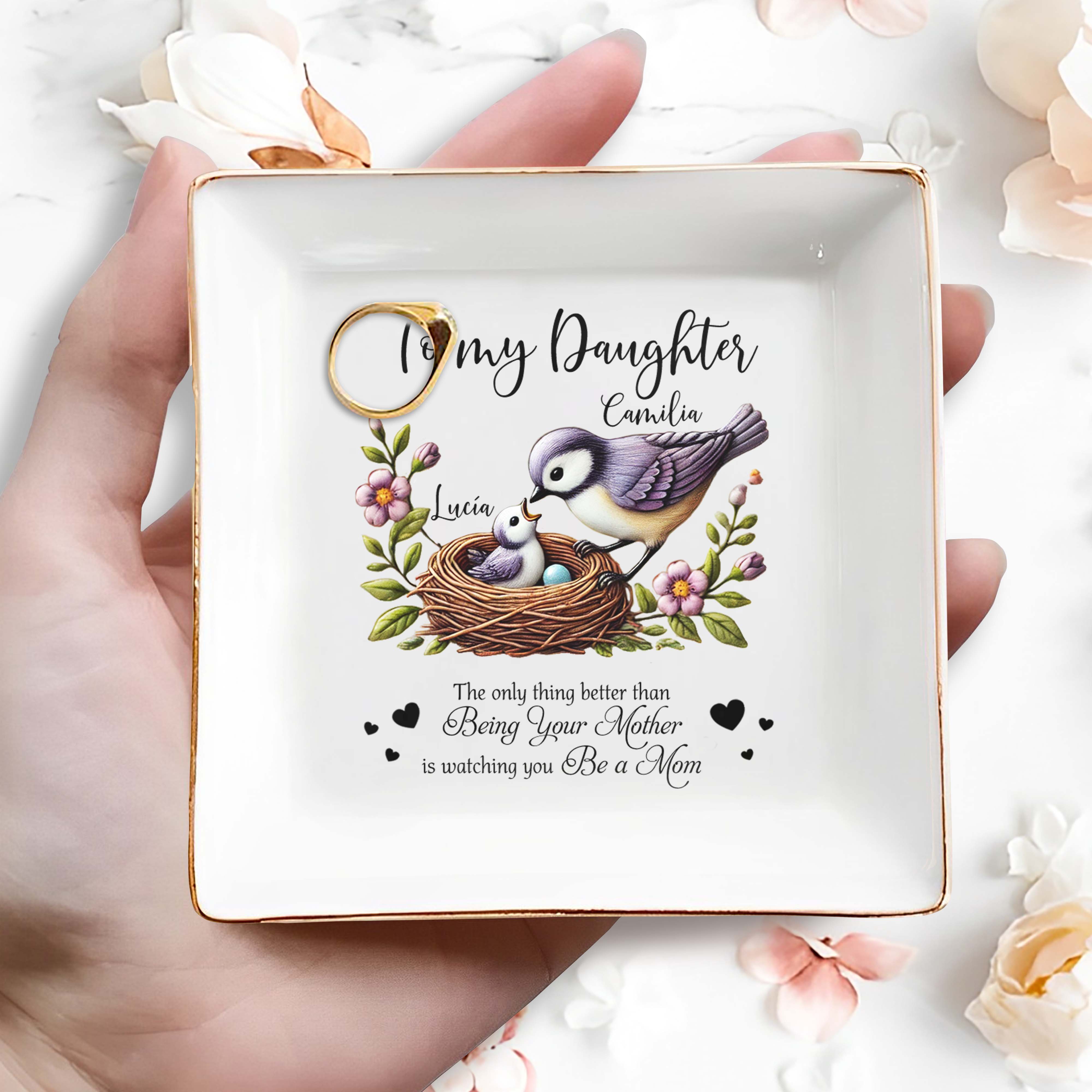 The Only Thing Better Is Watching You Be A Mom - Personalized Custom Jewelry Dish - DAU055_SCRD