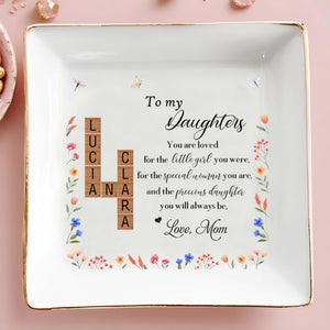 Love For Daughters From Mother - Personalized Custom Jewelry Dish - DAU075_SCRD