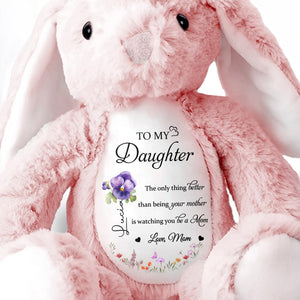 To My Daughter, The Only Thing Better Than Being Your Mother, Flowers - Personalized Stuffed Bunny - DAU079_BUN