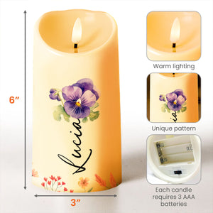 Sunshine And Flowers Inspirational Message For Daughter - Personalized Custom LED Candle - DAU089_LECA