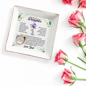 To My Daughter, The Dad Who Will Love & Protect You - Personalized Custom Jewelry Dish - DAU098_SCRD
