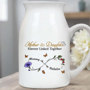 To My Beautiful Daughter, Believe In Yourself, Flowers and Branches - Personalized Ceramic Flower Vase