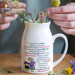 I Was Once In Your Shoes, Mother And Child - Personalized Ceramic Flower Vase