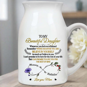 To My Beautiful Daughter, Whenever You Feel Overwhelmed, Flowers and Branches - Personalized Ceramic Flower Vase