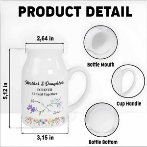 Mother & Daughter Forever Linked Together With Flowers - Personalized Ceramic Flower Vase