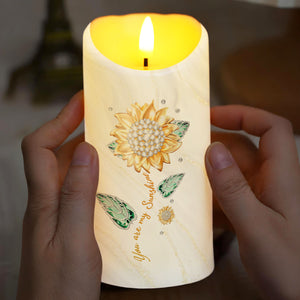 To My Daughter, Believe In Yourself, Sunflower Design - Personalized Custom LED Candle - DAU267_LECA