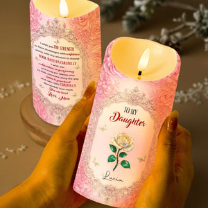 To My Daughter, Adventure on Your Journey, Rose Design - Personalized Custom LED Candle - DAU278_LECA