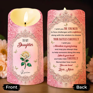 To My Daughter, Adventure on Your Journey, Rose Design - Personalized Custom LED Candle - DAU278_LECA
