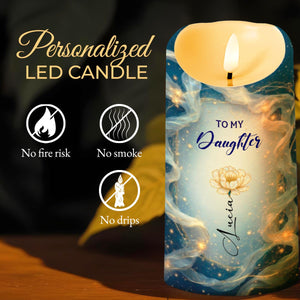 To My Daughter, Loving Words From Mom - Personalized Custom LED Candle - DAU281_LECA